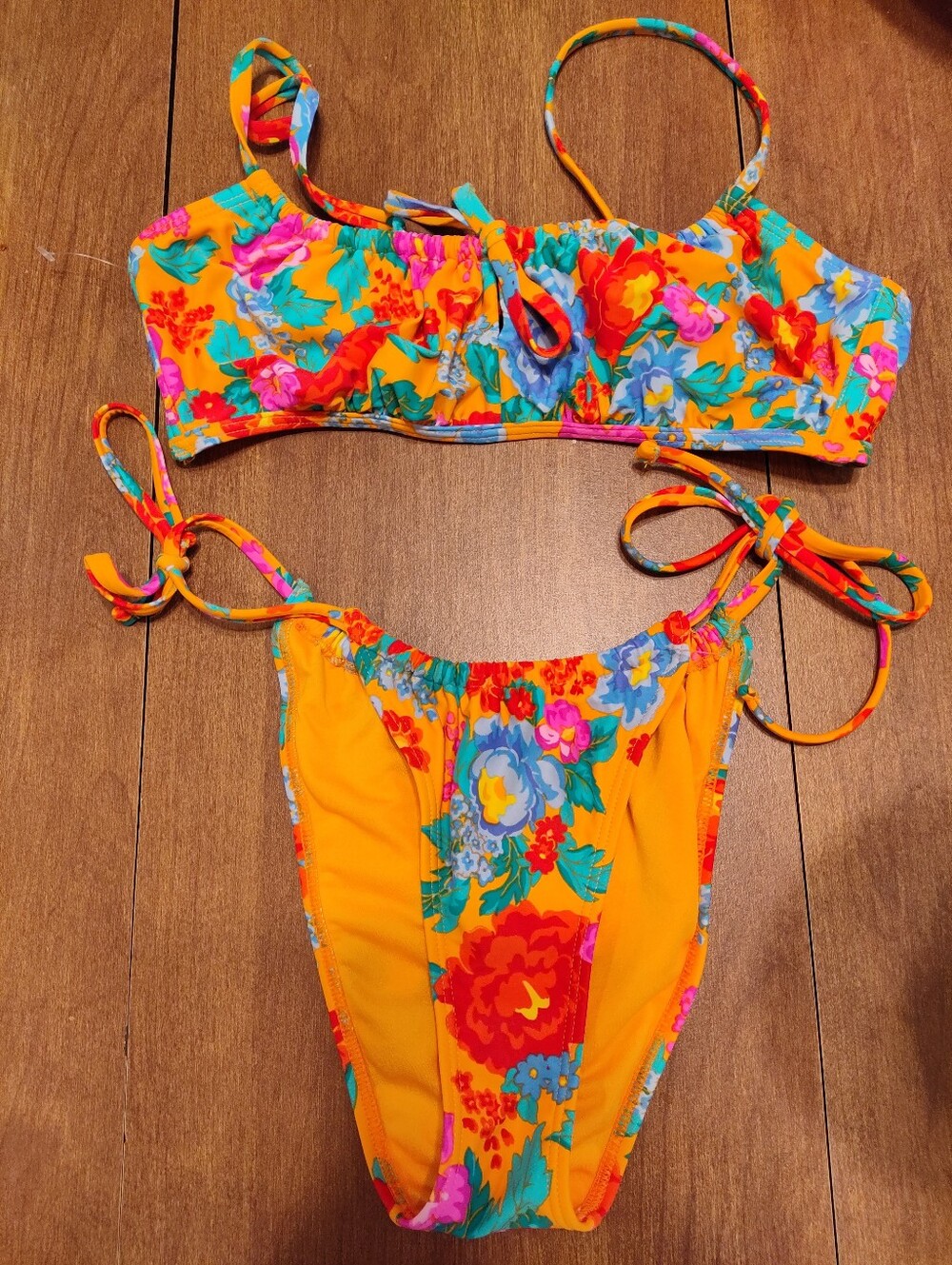 Xhilaration Bright Orange Bikini Top (L) and Bottom (M)